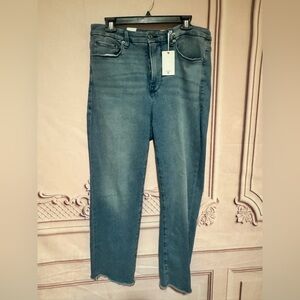 Good American GOOD LEGS STRAIGHT JEANS Size 15 Inseam 27.5" Stretch Indigo